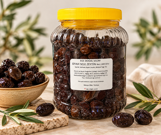 Siyah Sele Zeytin 1300 Gr
