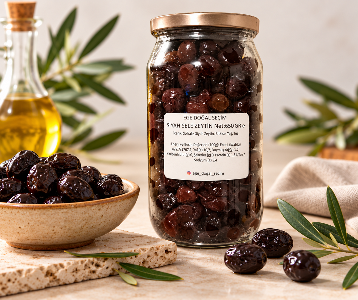 Siyah Sele Zeytin 650 Gr