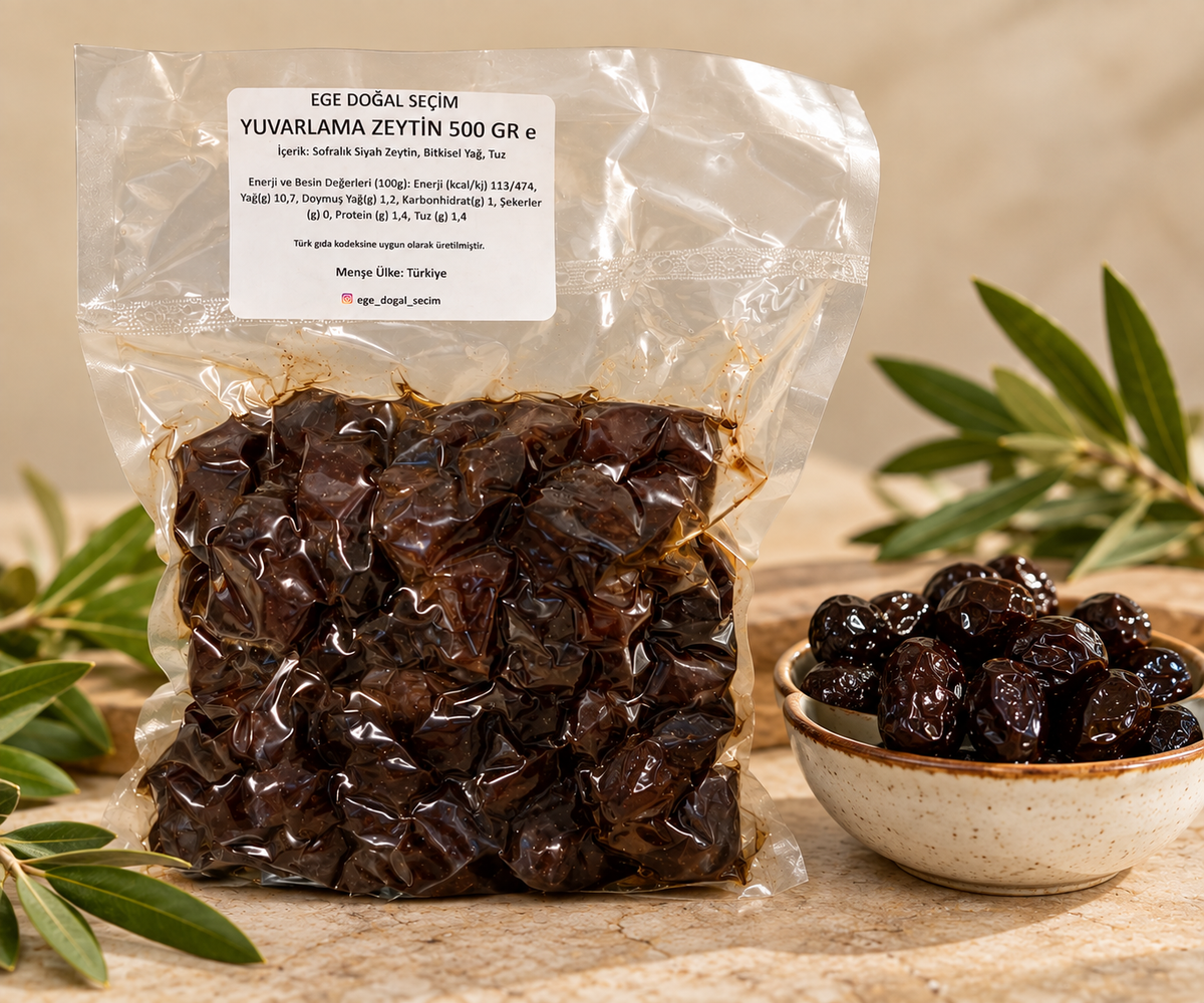 Siyah Yuvarlama Zeytin 500 Gr